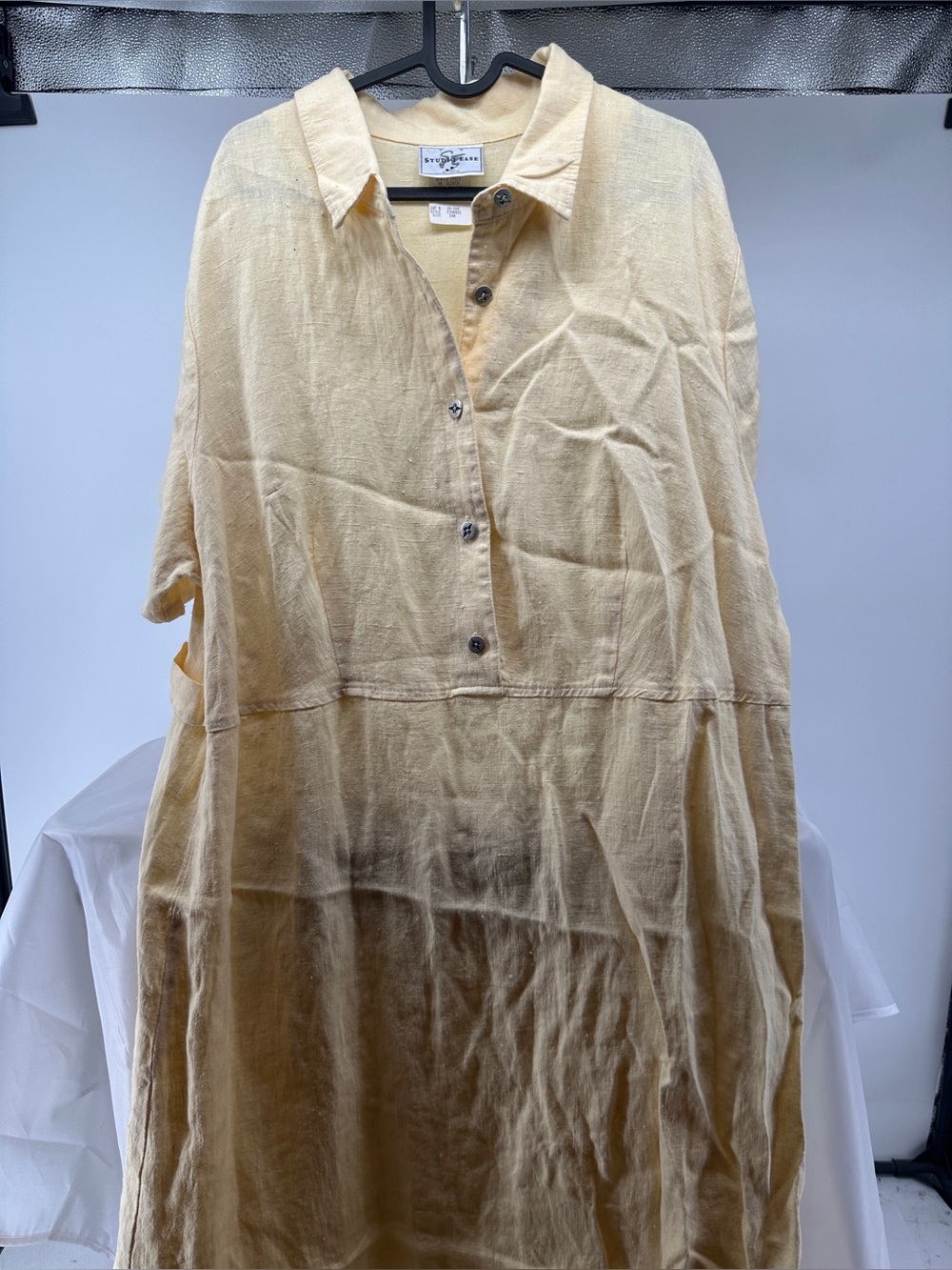 NWT Studio Ease yellow linen loose fit dress